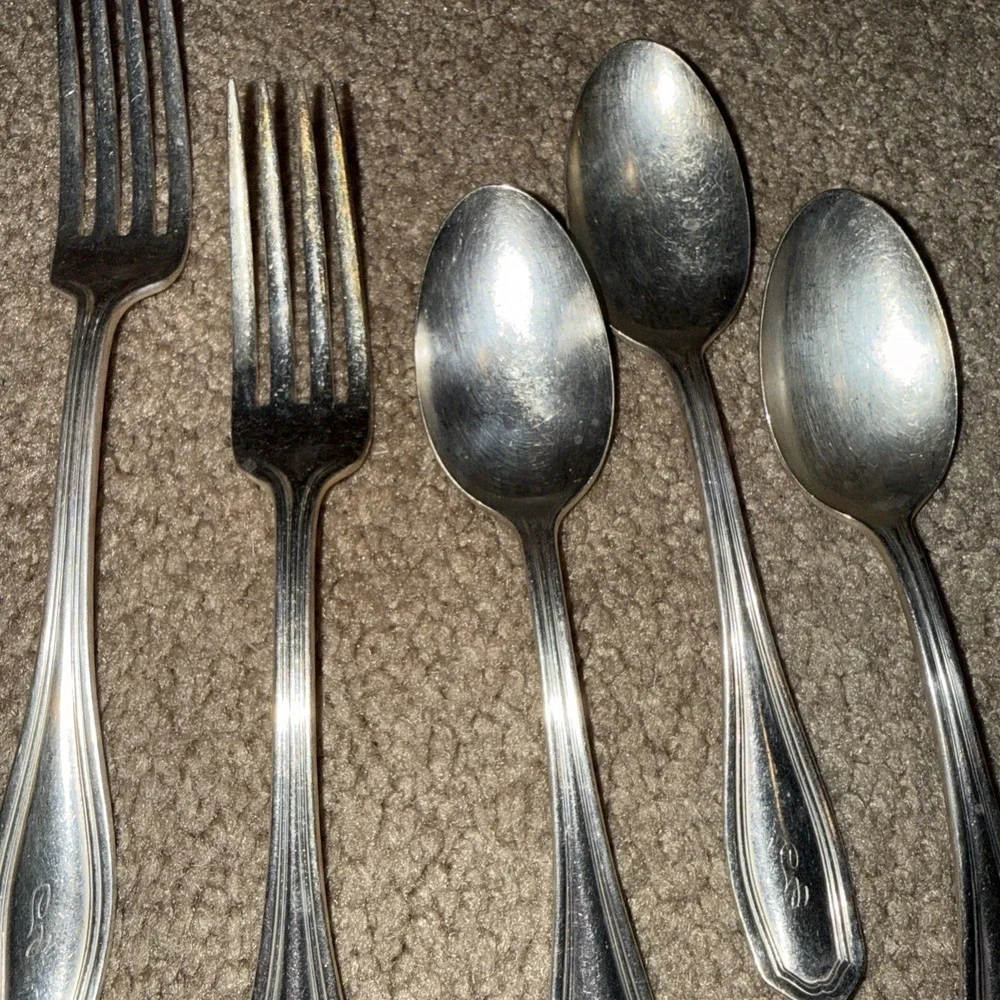 Vintage WM Roger And Sons Fork &Spoons Monogrammed 